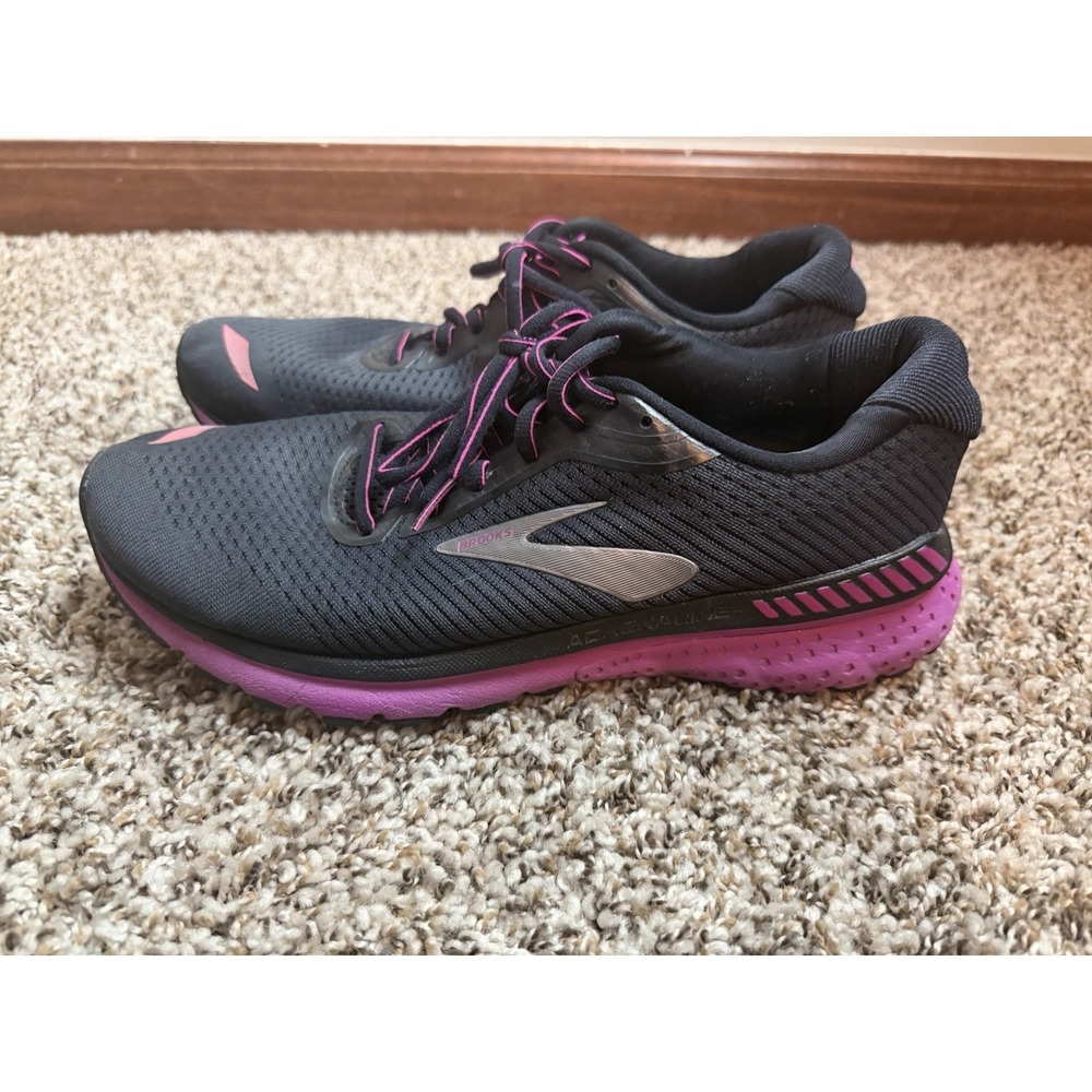 Brooks Adrenaline GTS 20 Women's Running Shoes Size 10.5 B (Medium) Black Purple